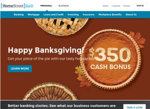How homestreet.com looks like on a tablet such as an iPad.