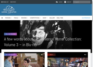 How hometheaterforum.com looks like on a tablet such as an iPad.