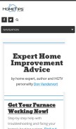 How hometips.com looks like on a mobile device such as an iPhone.