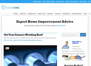How hometips.com looks like on a tablet such as an iPad.