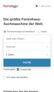 How hometogo.de looks like on a mobile device such as an iPhone.
