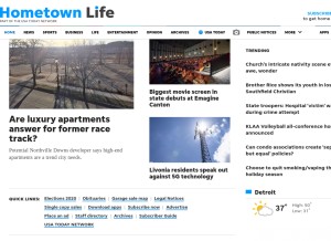How hometownlife.com looks like on a tablet such as an iPad.