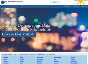 How hometownlocator.com looks like on a tablet such as an iPad.