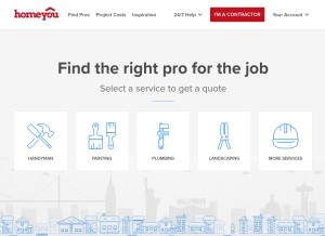 How homeyou.com looks like on a tablet such as an iPad.