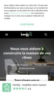 How homify.fr looks like on a mobile device such as an iPhone.