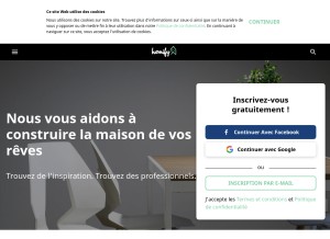 How homify.fr looks like on a tablet such as an iPad.
