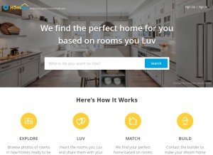 How homluv.com looks like on a tablet such as an iPad.