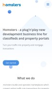 How homsters.com looks like on a mobile device such as an iPhone.