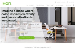 How hon.com looks like on a tablet such as an iPad.