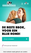 How hondenbrokken.nl looks like on a mobile device such as an iPhone.