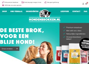 How hondenbrokken.nl looks like on a tablet such as an iPad.