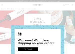How honest.com looks like on a tablet such as an iPad.