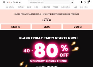 How honeybum.com looks like on a tablet such as an iPad.