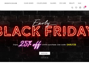 How honeycolor.com looks like on a tablet such as an iPad.