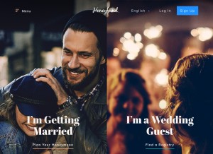 How honeyfund.com looks like on a tablet such as an iPad.