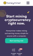 How honeyminer.com looks like on a mobile device such as an iPhone.