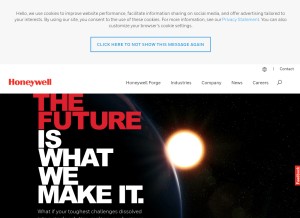 How honeywell.com looks like on a tablet such as an iPad.