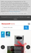How honeywellhome.com looks like on a mobile device such as an iPhone.