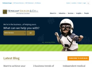 How honkamp.com looks like on a tablet such as an iPad.