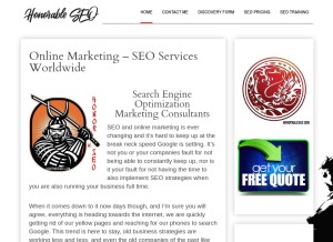 How honorableseo.com looks like on a tablet such as an iPad.