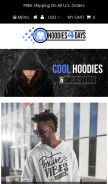 How hoodies4days.com looks like on a mobile device such as an iPhone.