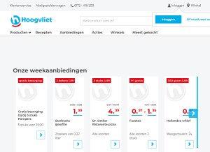 How hoogvliet.com looks like on a tablet such as an iPad.