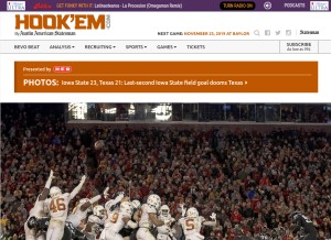 How hookem.com looks like on a tablet such as an iPad.