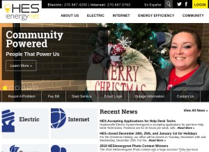 How hop-electric.com looks like on a tablet such as an iPad.