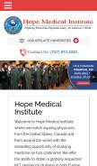 How hopemedicalinstitute.org looks like on a mobile device such as an iPhone.