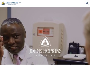 How hopkinsmedicine.org looks like on a tablet such as an iPad.