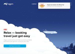 How hopper.com looks like on a tablet such as an iPad.