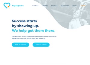 How hopskipdrive.com looks like on a tablet such as an iPad.