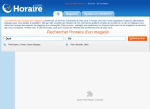 How horaire.com looks like on a tablet such as an iPad.