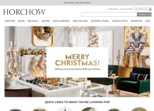 How horchow.com looks like on a tablet such as an iPad.