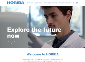 How horiba.com looks like on a tablet such as an iPad.