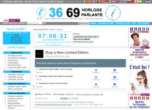 How horlogeparlante.com looks like on a tablet such as an iPad.
