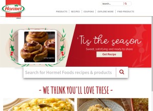 How hormel.com looks like on a tablet such as an iPad.