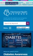 How hormone.org looks like on a mobile device such as an iPhone.