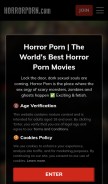 How horrorporn.com looks like on a mobile device such as an iPhone.