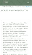 How horse-name-generator.com looks like on a mobile device such as an iPhone.