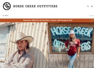 How horsecreekoutfitters.com looks like on a tablet such as an iPad.