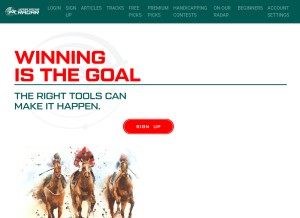 How horseracingradar.com looks like on a tablet such as an iPad.