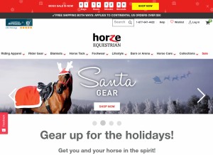 How horze.com looks like on a tablet such as an iPad.