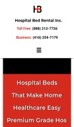 How hospitalbedrent.com looks like on a mobile device such as an iPhone.