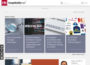 How hospitalitynet.org looks like on a tablet such as an iPad.