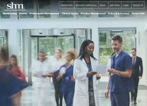 How hospitalmedicine.org looks like on a tablet such as an iPad.