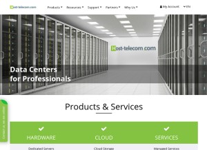 How host-telecom.com looks like on a tablet such as an iPad.