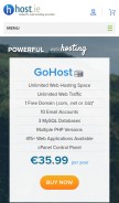 How host.ie looks like on a mobile device such as an iPhone.