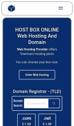 How hostboxonline.com looks like on a mobile device such as an iPhone.