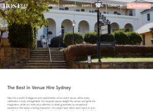 How hostcosydney.com looks like on a tablet such as an iPad.